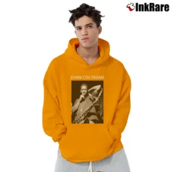 Men’s Blue Train John Coltrane Pullover Hoodie in orange | Cozy, Durable, Modern Fit