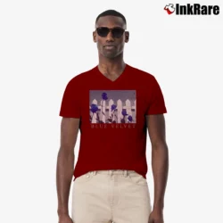 Men’s Blue Velvet V-Neck Tee in maroon | Sharp, Breathable, Everyday Staple