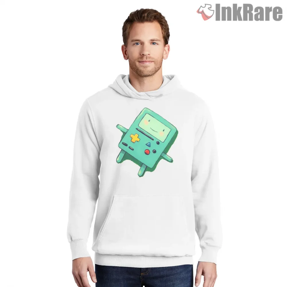Bmo Minimal Cute Floating Character Cartoon Shirt on white hoodie for men graphic tee