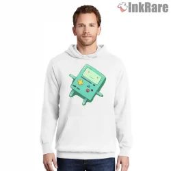 Bmo Minimal Cute Floating Character Cartoon Shirt on white hoodie for men graphic tee