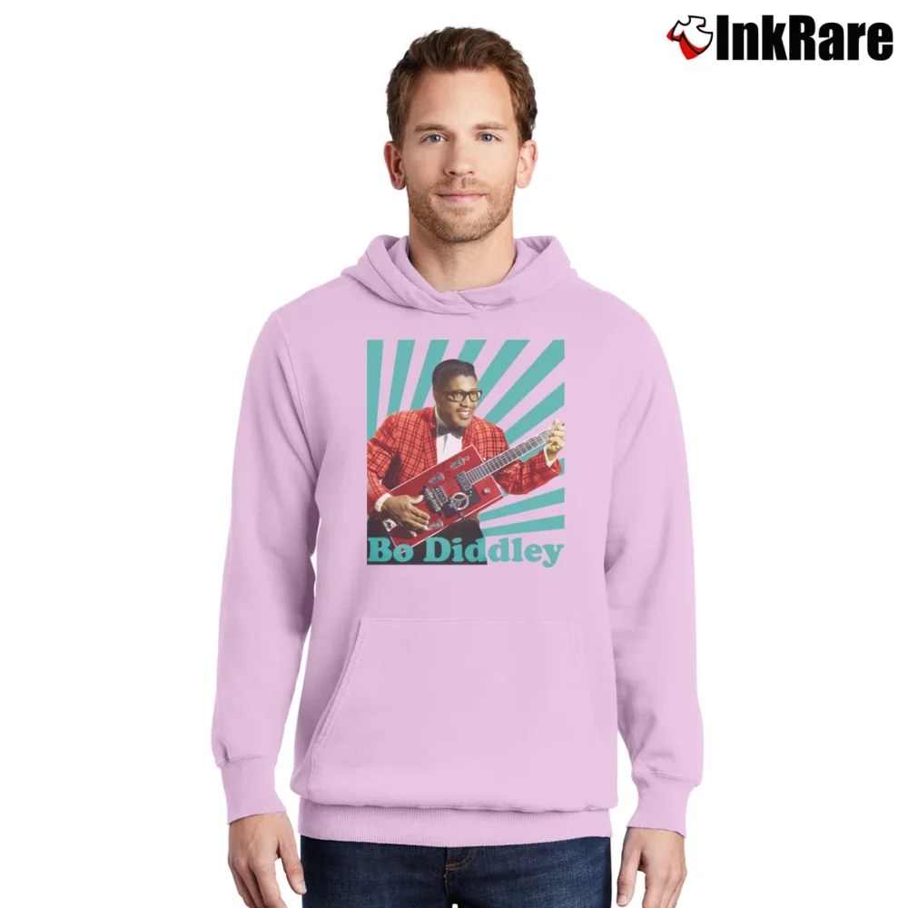 Men’s Bo Diddley Pullover Hoodie in light pink | Cozy, Durable, Modern Fit