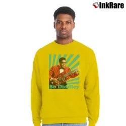 Men’s Bo Diddley Crewneck Sweatshirt in yellow | Cozy Fabric, Clean Style