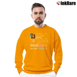 Men’s Bo Jackson Football Video Game Stats Crewneck Sweatshirt in orange | Cozy Fabric, Clean Style