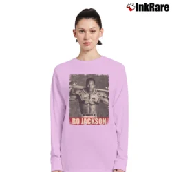 Women’s Bo Jackson Retro Style Long-Sleeve Top in light pink | Sleek, Versatile, All-Season