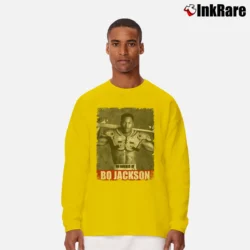 Men’s Bo Jackson Retro Style Long-Sleeve Shirt in yellow | Sleek, Lightweight, Year-Round Wear