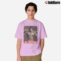 Men’s Bo Jackson Retro Style Classic T-Shirt in light pink | Soft, Breathable Everyday Wear