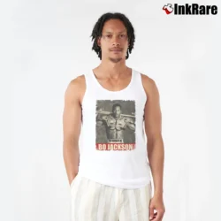 Men’s Bo Jackson Retro Style Tank Top in white | Breathable, Active-Friendly Design