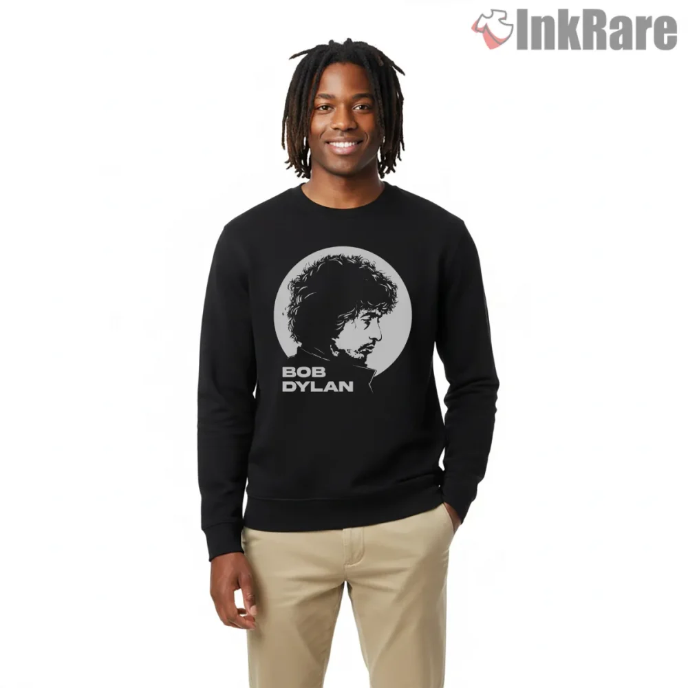 Bob Dylan Classic Black And White Profile Shirt on graphic shirt for men graphic tee