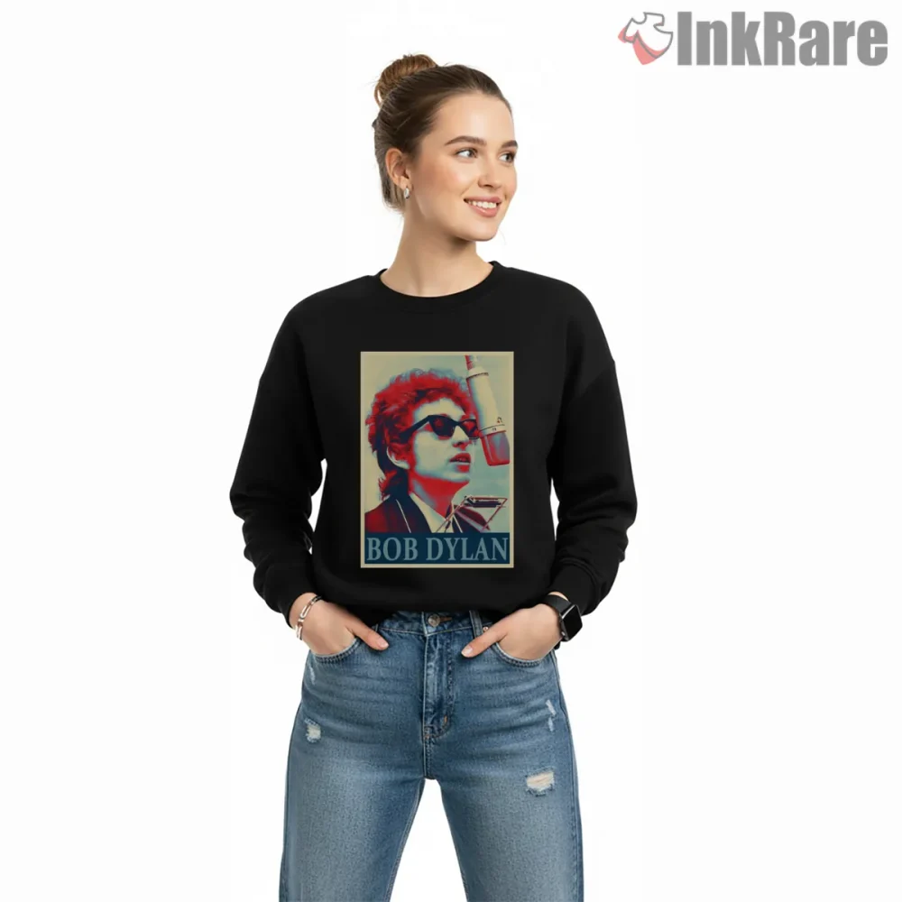 Bob Dylan Hope Inspired Studio Portrait Shirt on graphic shirt for women graphic tee