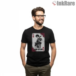 Bob Dylan King Of Hearts Folk Icon Shirt on black short sleeve shirt for men graphic tee