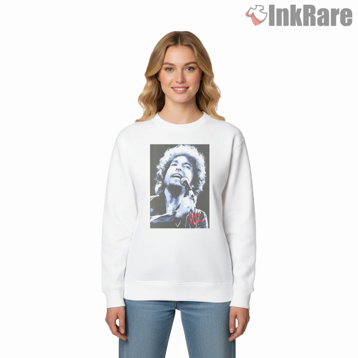 Bob Dylan Live Performance Blue Portrait Shirt on graphic shirt for women graphic tee