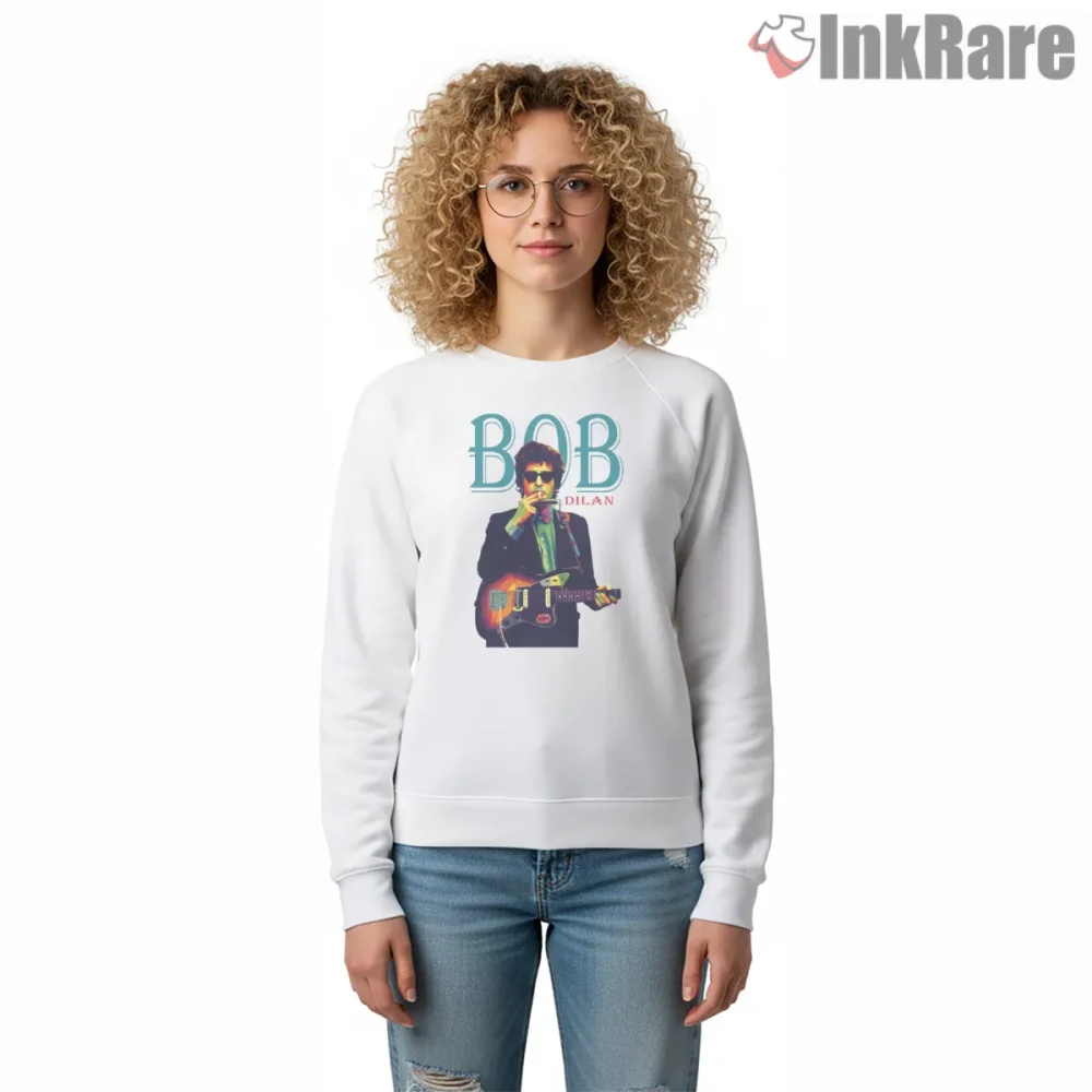 Bob Dylan Modern Wpap Guitar Portrait Shirt on graphic shirt for women graphic tee
