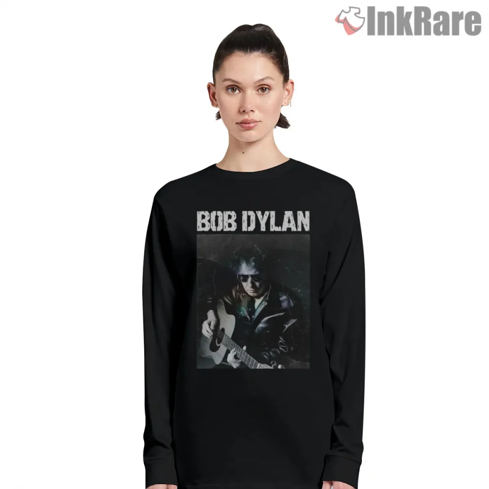 Bob Dylan Moody Acoustic Old Classic Shirt on black long sleeve shirt for women graphic tee