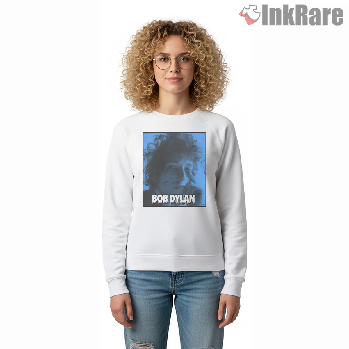 Bob Dylan Moody Blue Shadow Portrait Shirt on graphic shirt for women graphic tee