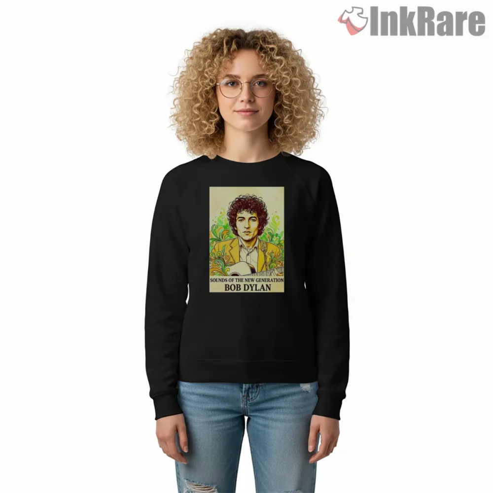 Bob Dylan Psychedelic Folk Art Portrait Shirt on graphic shirt for women graphic tee