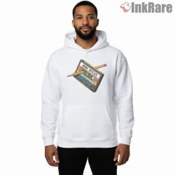 Bob Dylan Retro Cassette Tape Illustration Shirt on white hoodie for men graphic tee