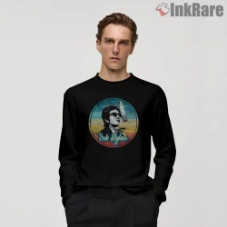 Bob Dylan Songwriter Studio Microphone Shirt on black long sleeve shirt for men graphic tee
