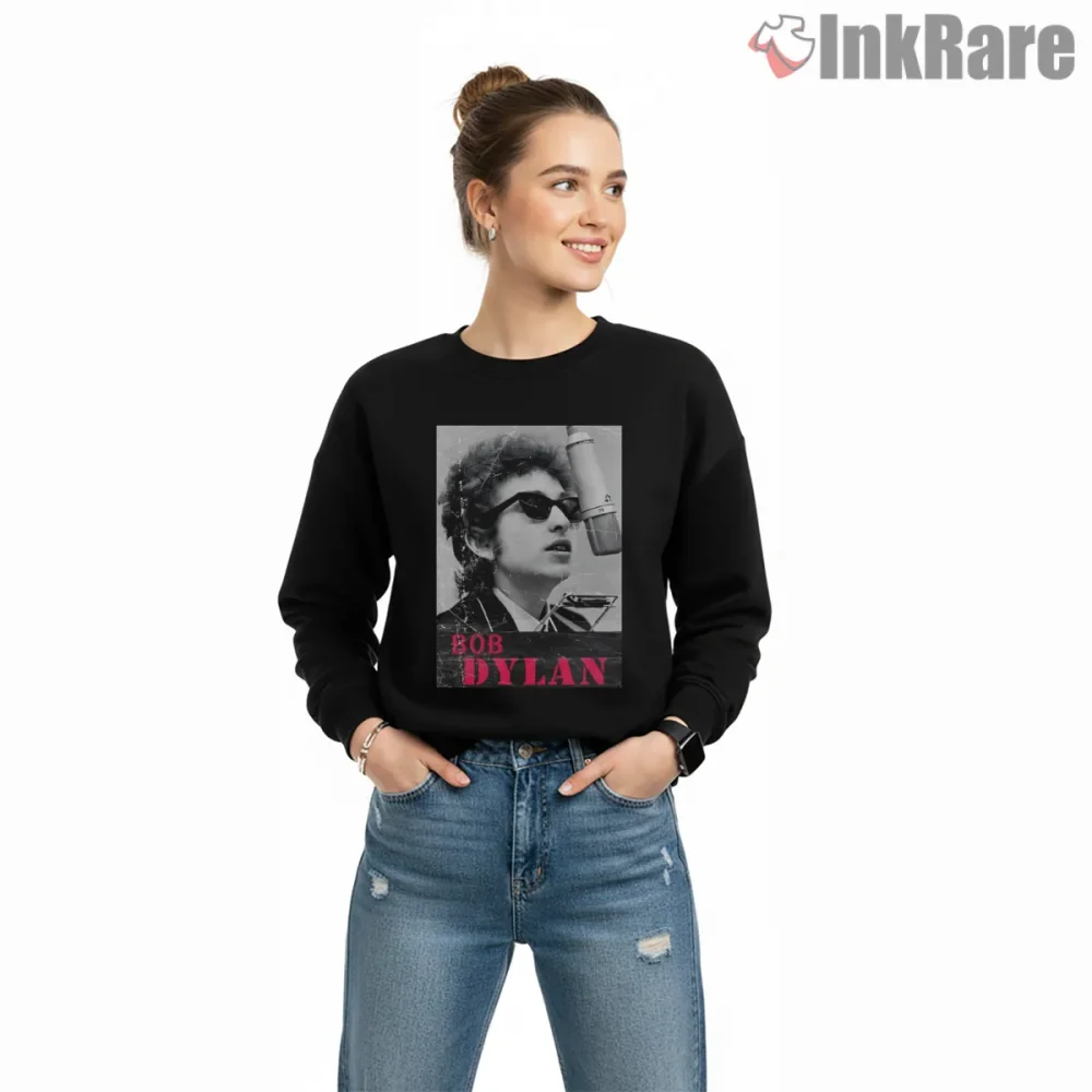 Bob Dylan Studio Microphone Vintage Portrait Shirt on graphic shirt for women graphic tee