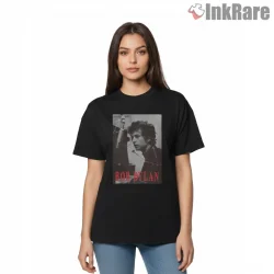 Bob Dylan Studio Session Classic Portrait Shirt on black short sleeve shirt for women graphic tee