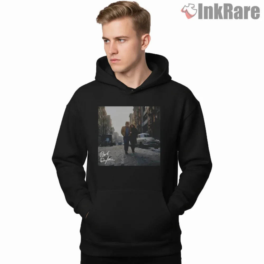 Bob Dylan Timeless Folk Legend Vintage Shirt on black hoodie for men graphic tee