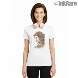 Bob Dylan Vibrant Psychedelic Portrait Shirt on white short sleeve shirt for women graphic tee