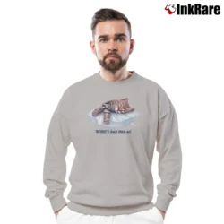 Men’s Bob Harrison 90s Cat I Don’t Think So Crewneck Sweatshirt in sport grey | Cozy Fabric, Clean Style