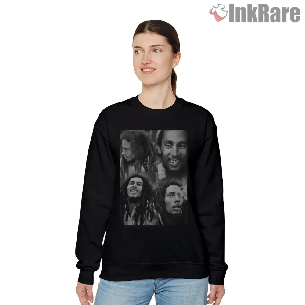 Bob Marley Bootleg Style Reggae Collage Shirt on graphic shirt for women graphic tee