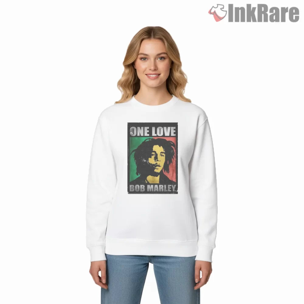 Bob Marley Classic Reggae Flag Portrait Shirt on graphic shirt for women graphic tee