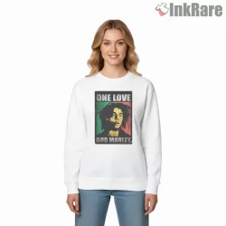 Bob Marley Classic Reggae Flag Portrait Shirt on graphic shirt for women graphic tee