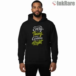 Bob Marley Every Little Thing Message Shirt on black hoodie for men graphic tee