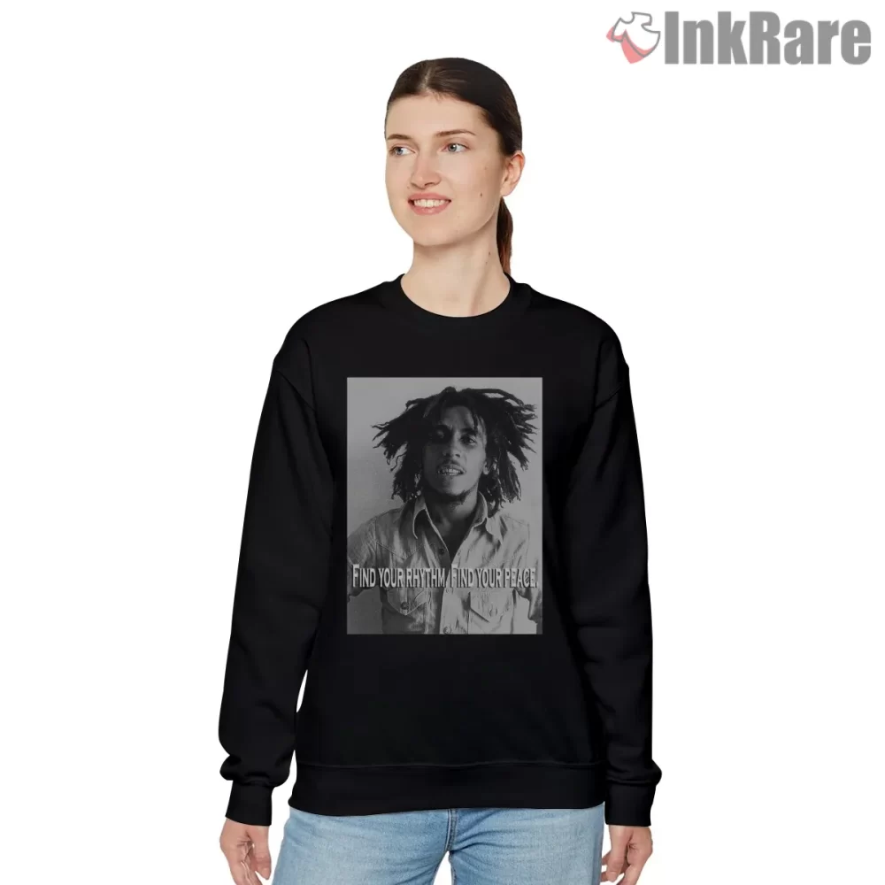 Bob Marley Find Your Rhythm Find Your Peace Shirt on graphic shirt for women graphic tee