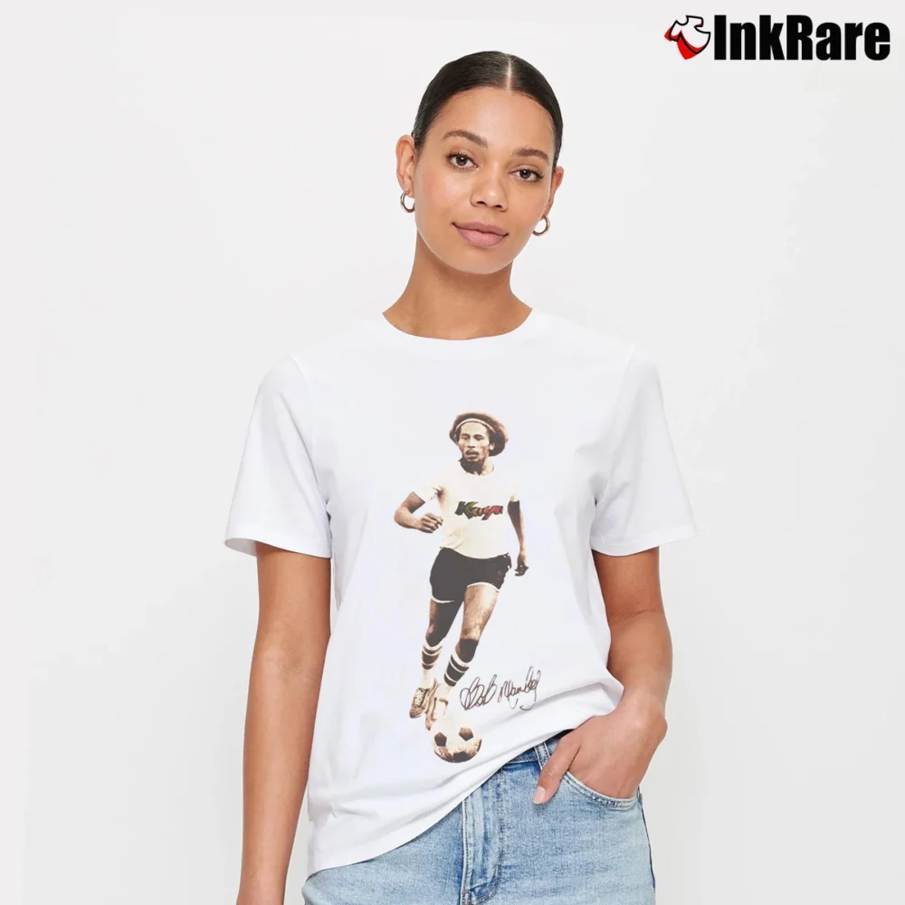 Women’s Bob Marley Kaya Soccer T-Shirt in white | Soft, Flattering Fit