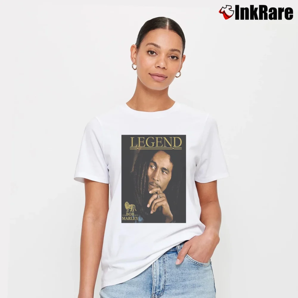 Women’s Bob Marley Legend Music Signature T-Shirt in white | Soft, Flattering Fit