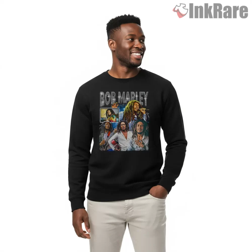 Bob Marley Legendary Collage Performance Shirt on graphic shirt for men graphic tee