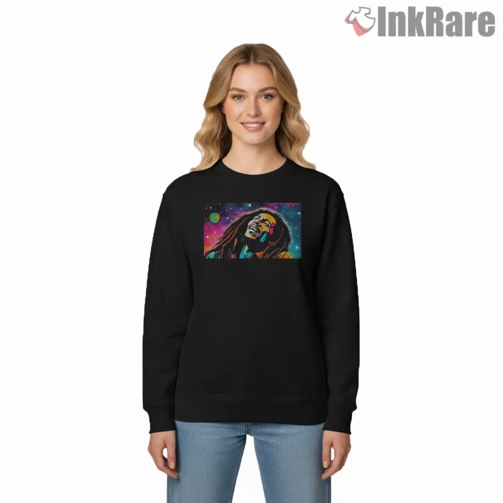 Bob Marley Legendary Cosmic Reggae Art Shirt on graphic shirt for women graphic tee