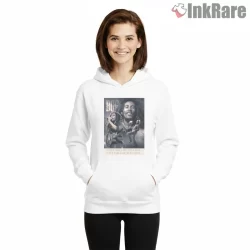 Bob Marley Live Music Quote Poster Style Shirt on white hoodie for women graphic tee