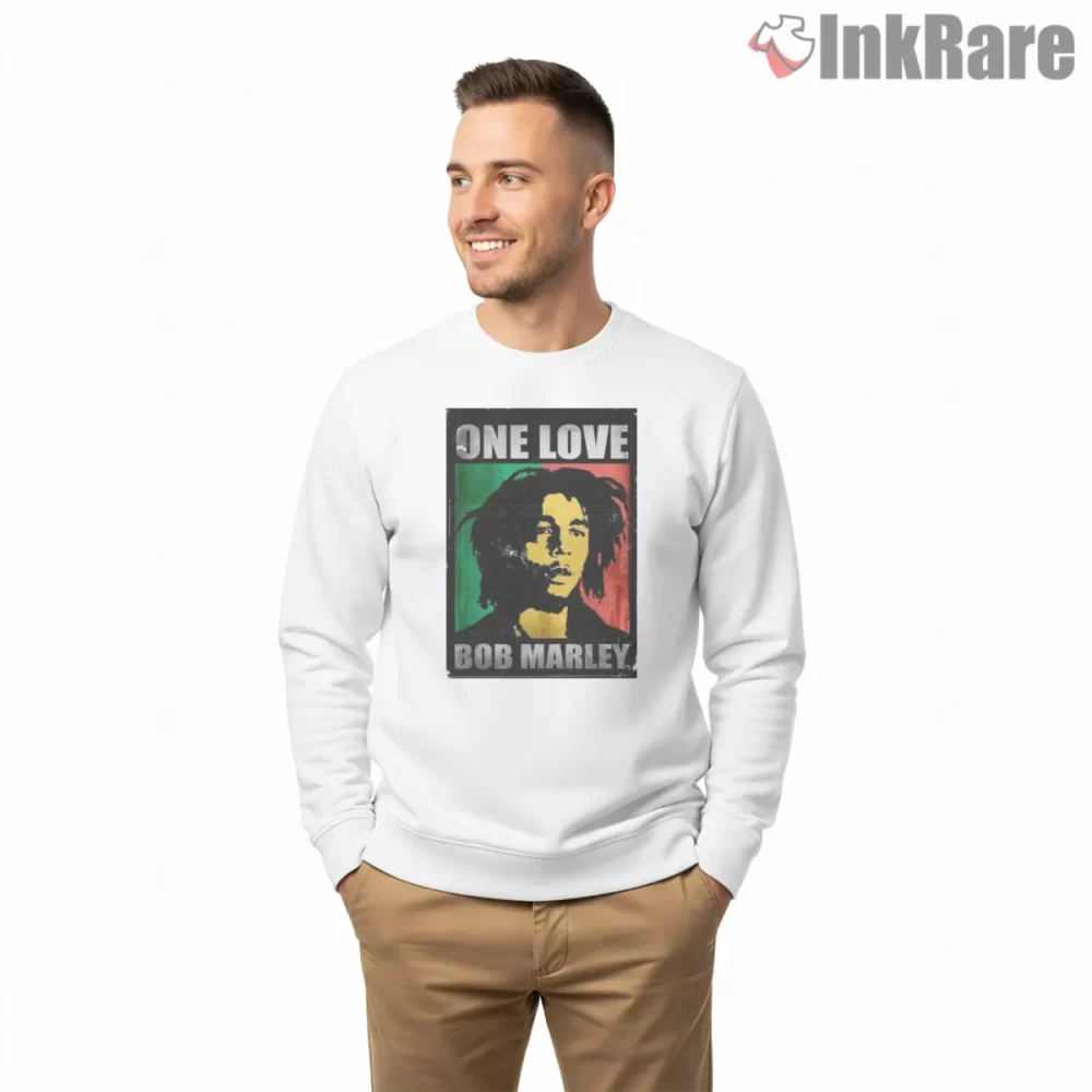 Bob Marley One Love Vintage Poster Style Shirt on graphic shirt for men graphic tee
