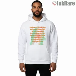Bob Marley Redemption Song Inspirational Quote Shirt on white hoodie for men graphic tee