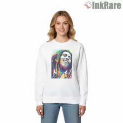 Bob Marley Reggae Wpap Color Geometry Shirt on graphic shirt for women graphic tee