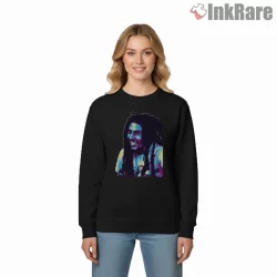 Bob Marley Retro Color Laughing Portrait Shirt on graphic shirt for women graphic tee