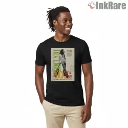 Bob Marley Vintage Magazine Style Shirt on black short sleeve shirt for men graphic tee