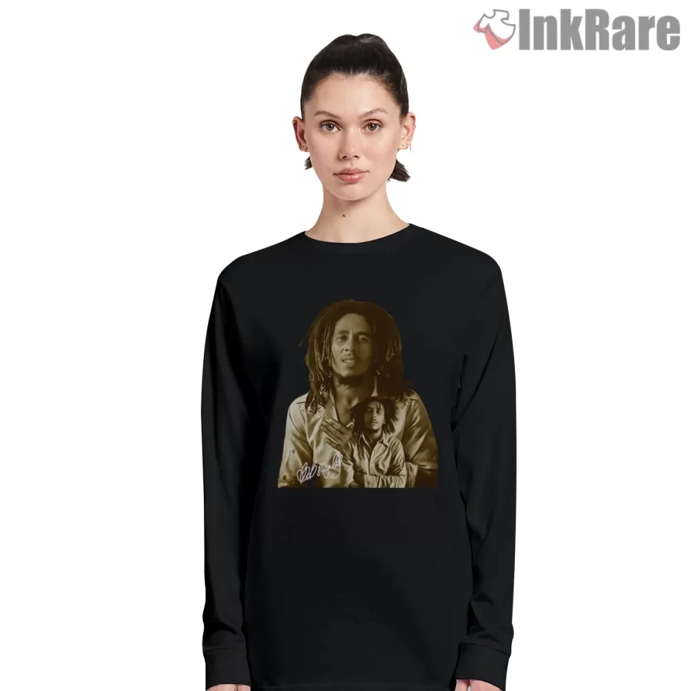 Bob Marley Vintage Reggae Heritage Shirt on black long sleeve shirt for women graphic tee