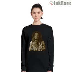 Bob Marley Vintage Reggae Heritage Shirt on black long sleeve shirt for women graphic tee