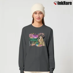 Women’s Bob Ross Cat Classic Long-Sleeve Top in charcoal | Sleek, Versatile, All-Season