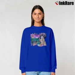 Women’s Bob Ross Cat Classic Relaxed Sweatshirt in royal blue | Soft, Laid-Back Vibe