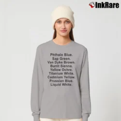 Women’s Bob Ross Happy Trees Funny Art Long-Sleeve Top in sport grey | Sleek, Versatile, All-Season