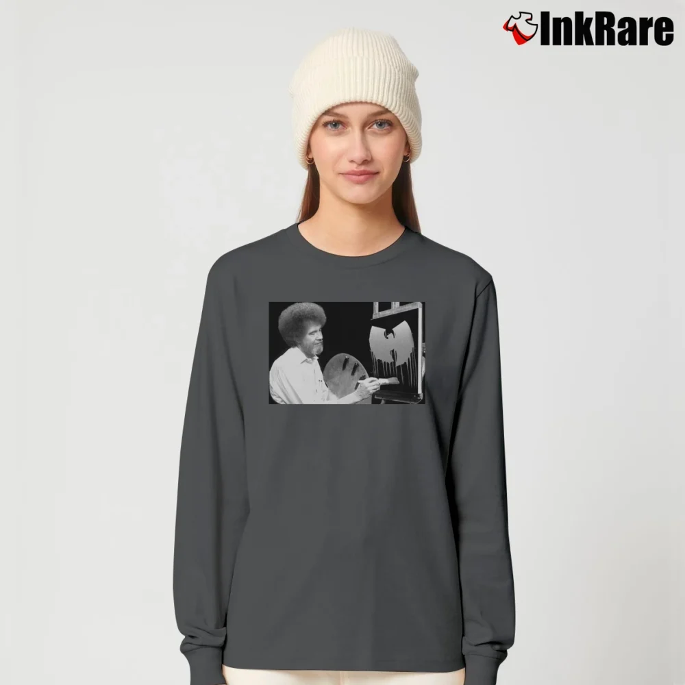 Women’s Bob Ross Painted The Wutang Logo Long-Sleeve Top in charcoal | Sleek, Versatile, All-Season