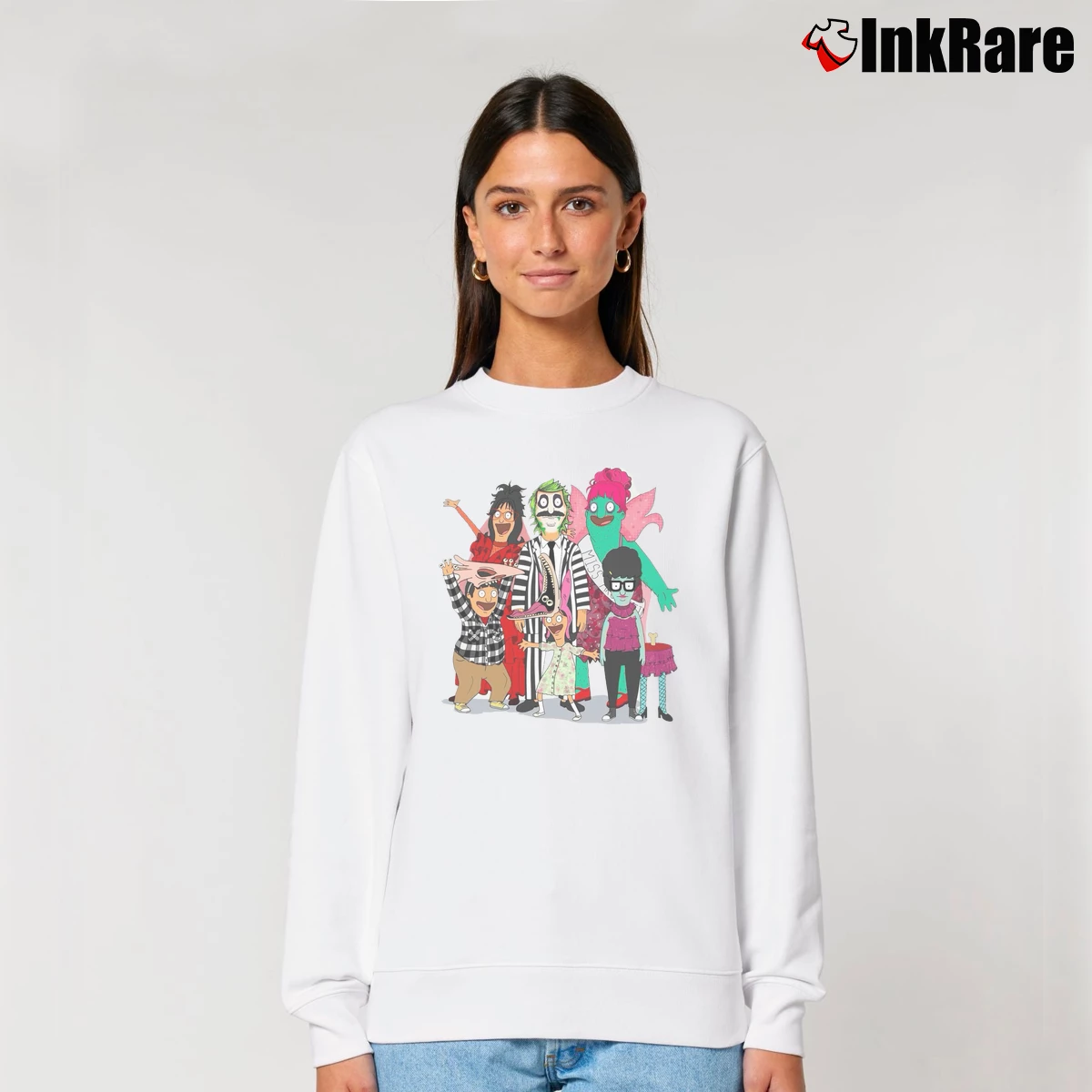 Bob’s Burgers Beetlejuice Women’s Relaxed Sweatshirt in white – Cozy Casual Women’s Bob's Burgers Beetlejuice Relaxed Sweatshirt in white | Soft, Laid-Back Vibe