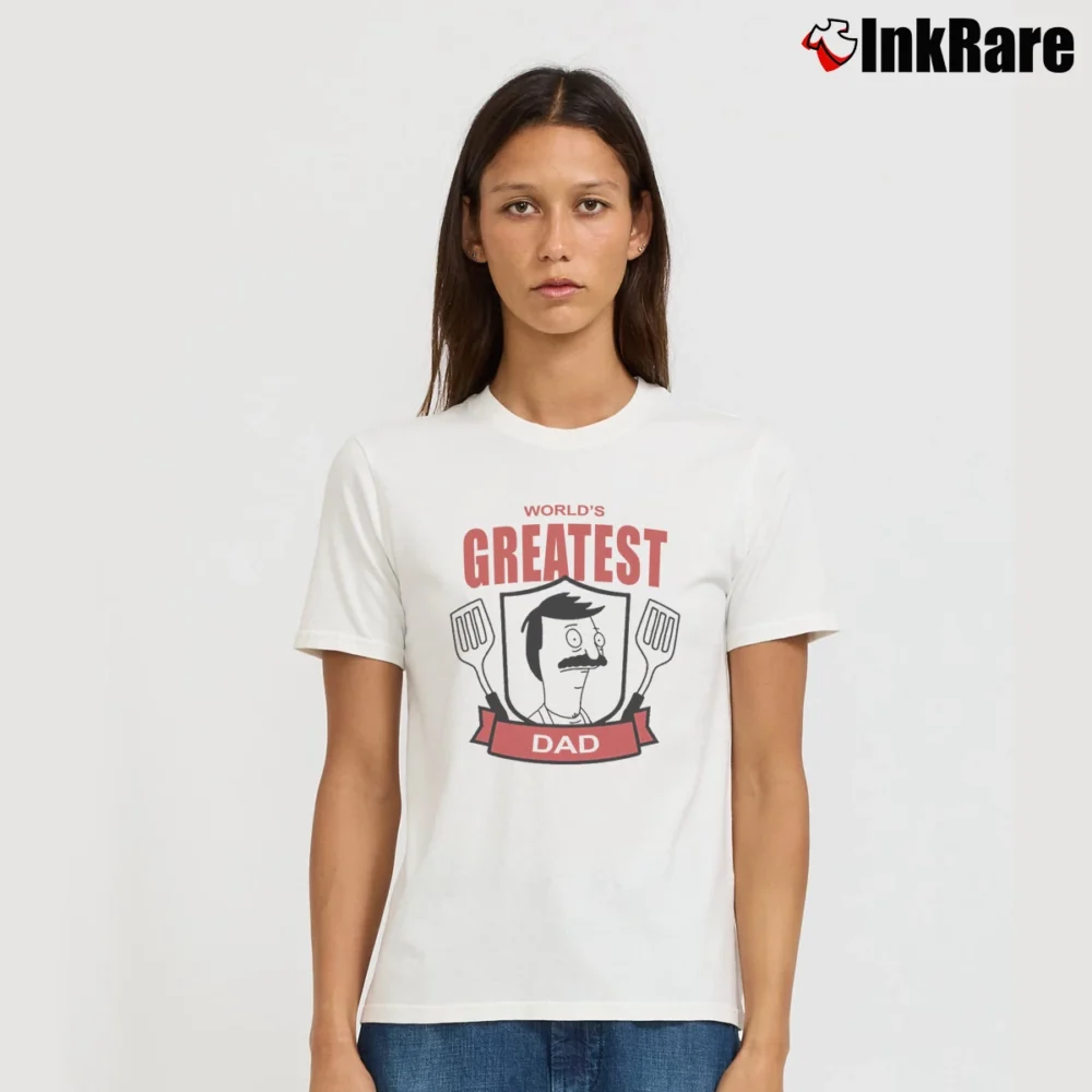 Women’s Bob's Burgers World's Greatest Dad T-Shirt in white | Soft, Flattering Fit