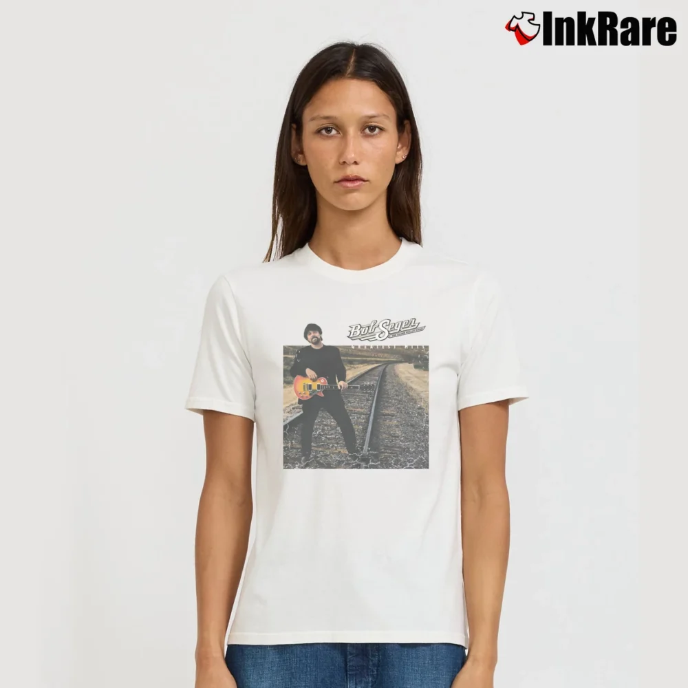 Women’s Bob Seger Greatest Hits Music Signature T-Shirt in white | Soft, Flattering Fit